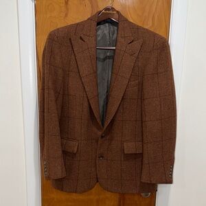 Wool rust window pane 44L sport coat Ralph Lauren